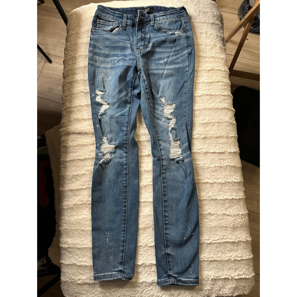 Judy Blue Bleach Splatter High Rise Skinny Jean - Size 5 - Excellent